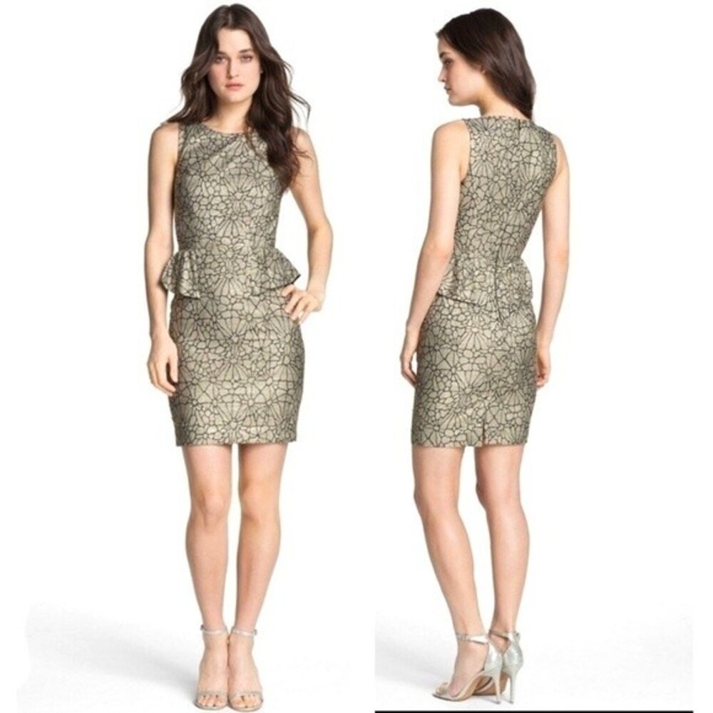 Erin by Erin Fetherston Metallic Peplum Dress 10